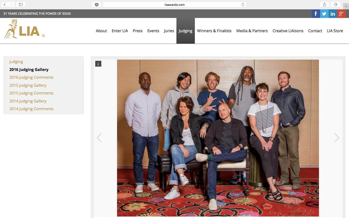 Proud to be part of this amazing jury with so talented people at <a href="/LIAawards/">LIA Awards</a> #Brandedentertainment #LIA2016 #LIAjudging <a href="/kazoosato/">kazoo</a>