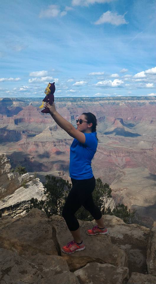 Sparky observes the circle of life at the Grand Canyon #ASUgogoSparky #gogoSparky