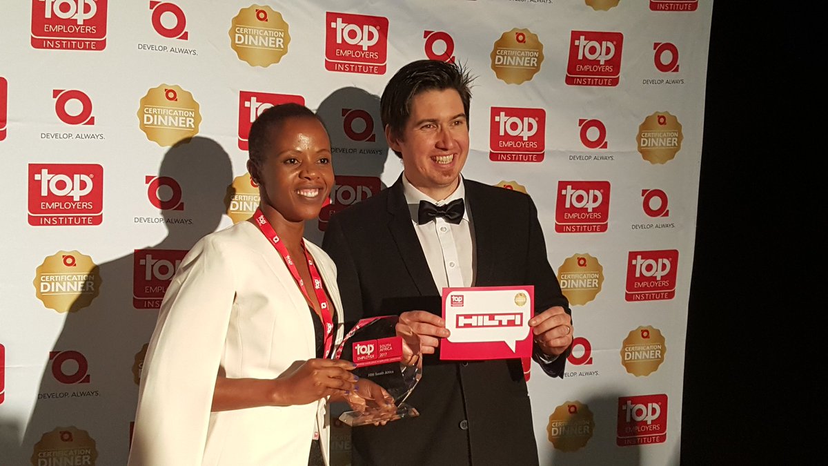 #TECD2017 For 7+ years of certification, promoting a caring and high performance culture <a href="/HiltiSAfrica/">Hilti South Africa</a> #HiltiZA