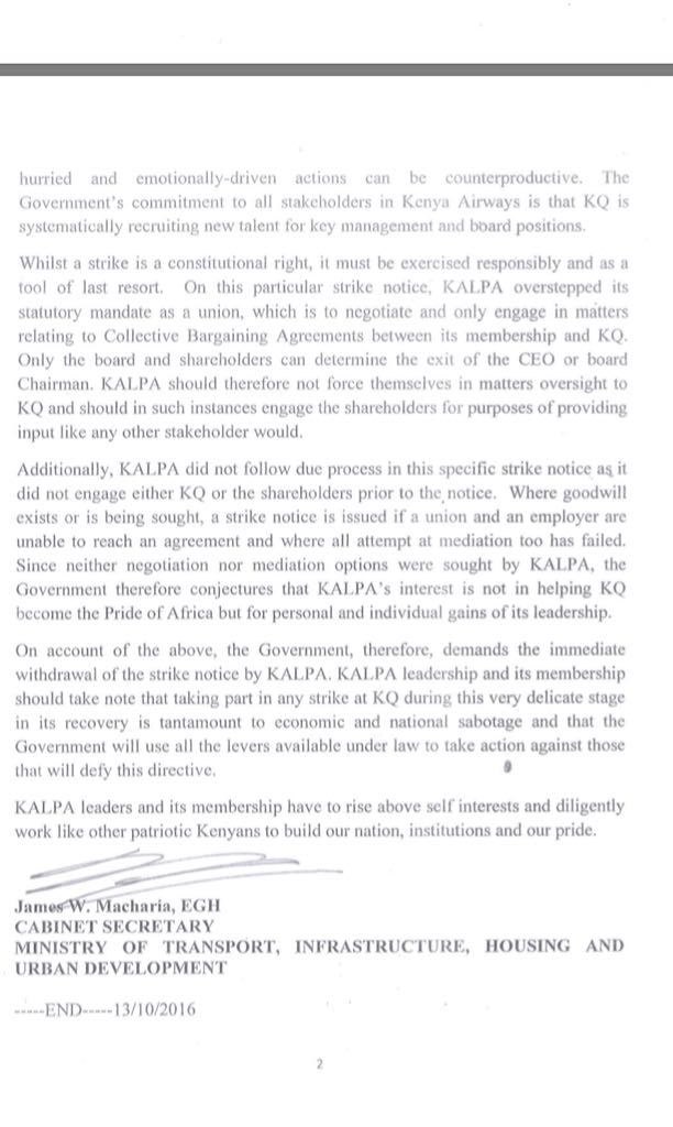 designers_un's tweet photo. Striking KQ pilots vs the Government. https://t.co/huMHpYYZdO