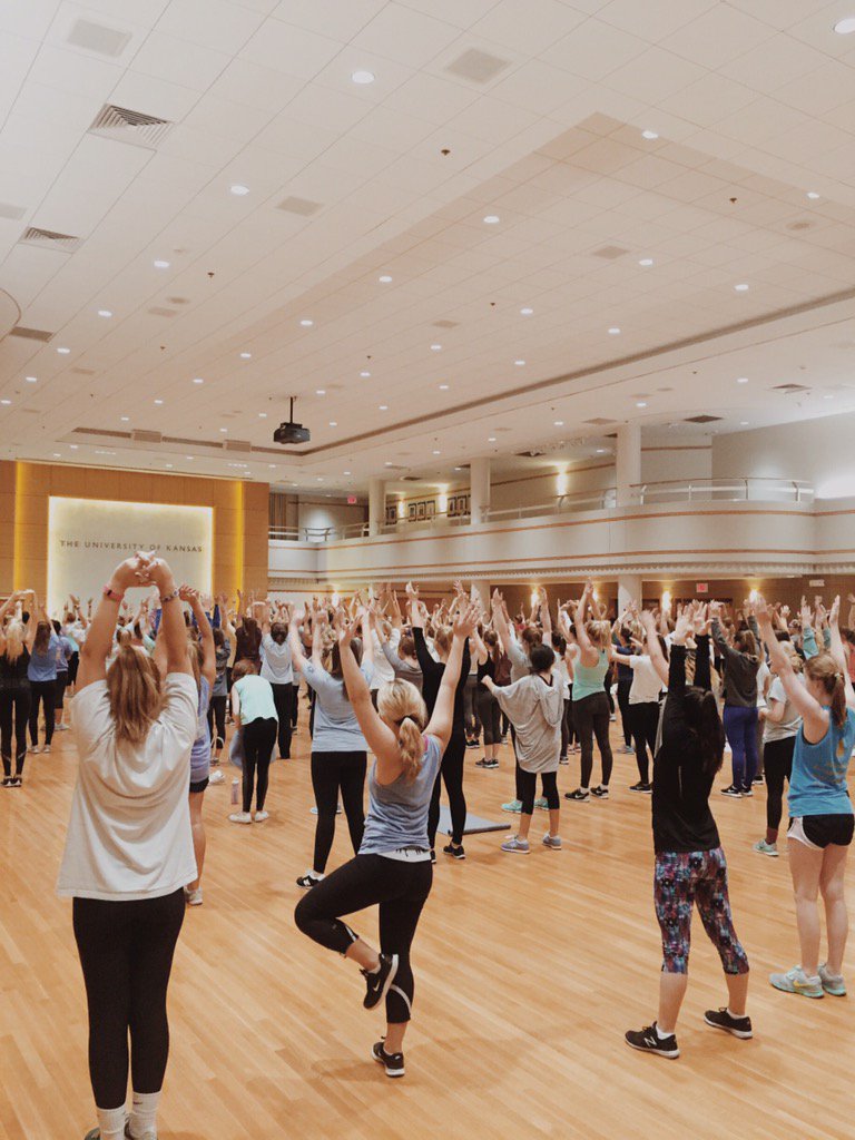 kansasadpi's tweet photo. Our study break to do yoga and zumba with @PiBetaPhiKU was a great time last night! https://t.co/7ZGAaK6At1