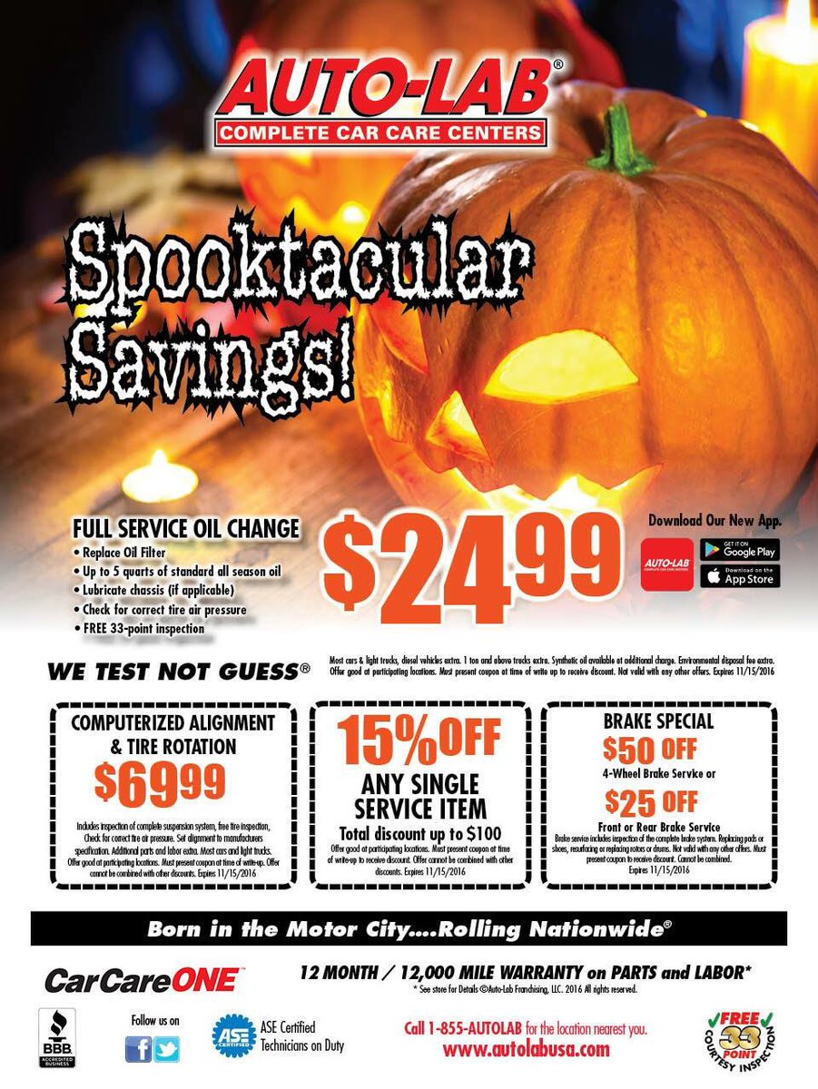 AutoLabAvon's tweet image. Don't get spooked by the high prices out there. Come to Auto-Lab of Avon for Halloween savings! (317)667-0211🎃👻