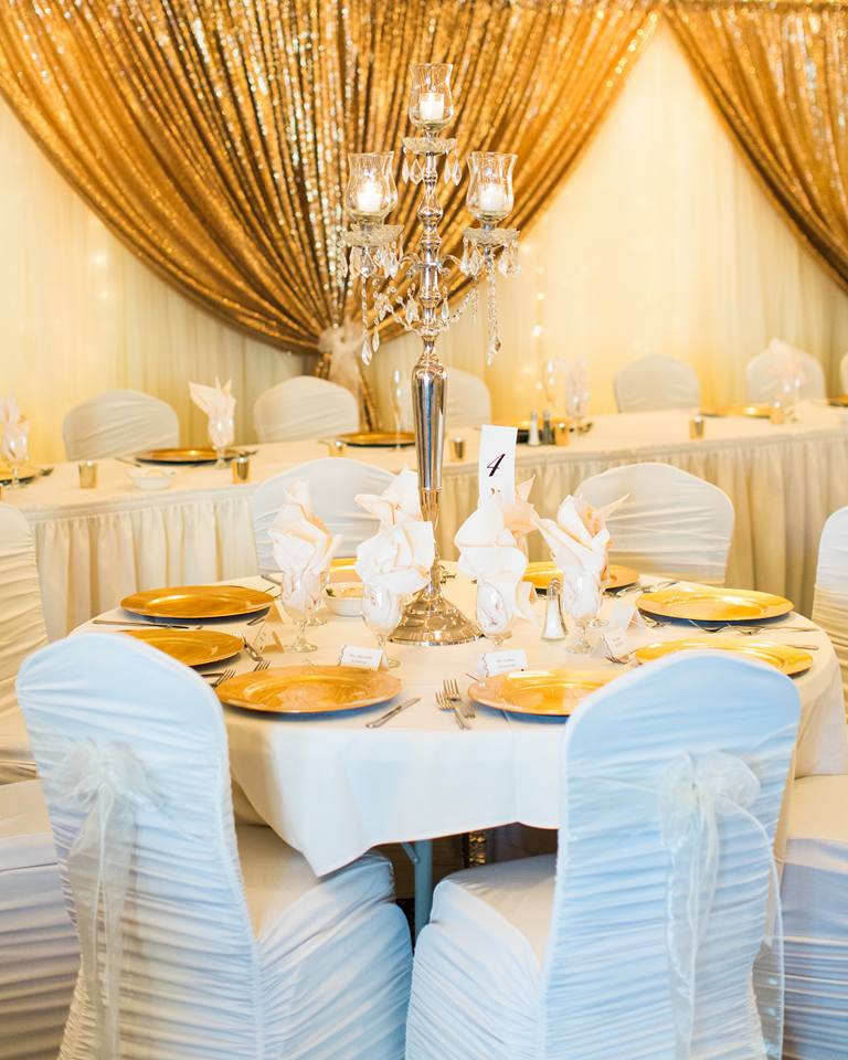 Breathtaking and beautiful decor is what we have...how fun is this winter wedding decor? #geyerwedding #goldandivory
