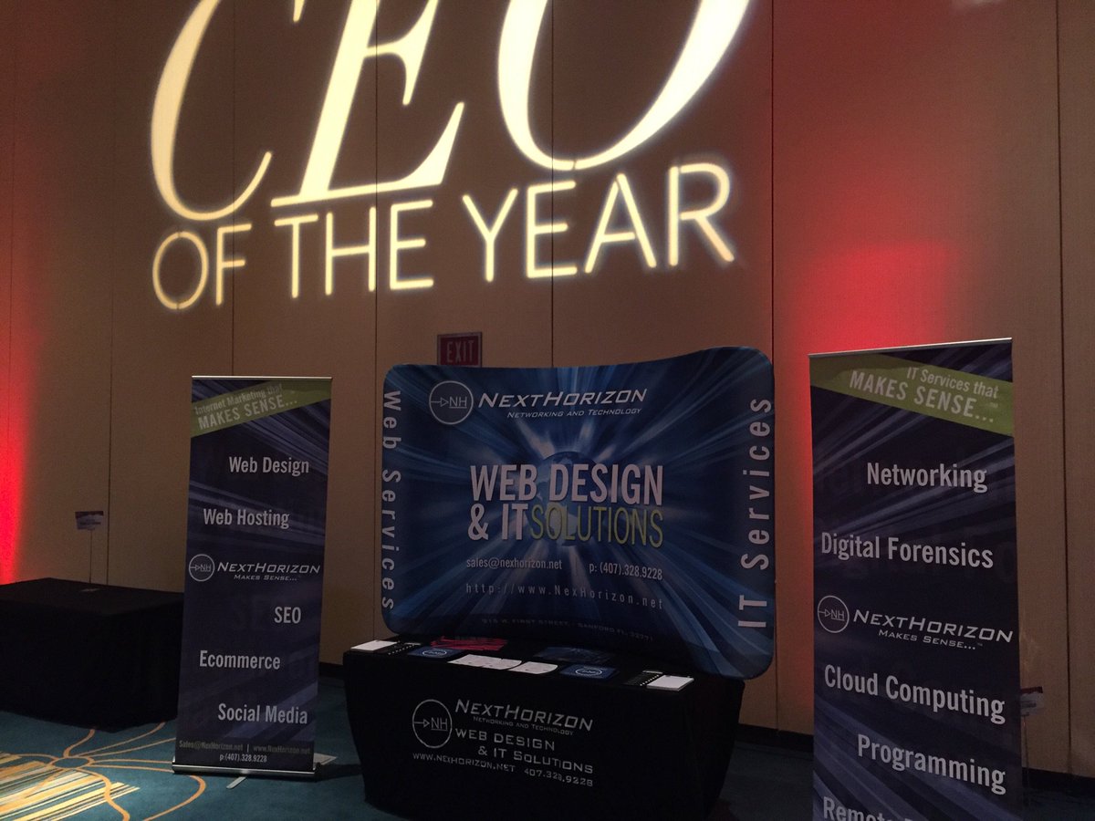 MitchellGabe's tweet photo. All set up and ready to go for #objceoofyear @NextHorizonWeb is open for biz https://t.co/1nFALQVXFn