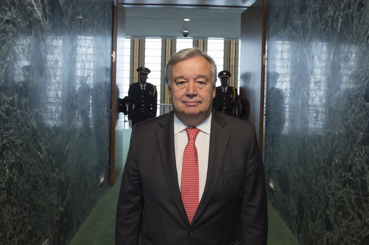 UN's tweet photo. António Guterres pledges to make human dignity the core of his work &amp; the core of the UN's common work https://t.co/SbRVmLXwHl https://t.co/ZhSnT2sB6d