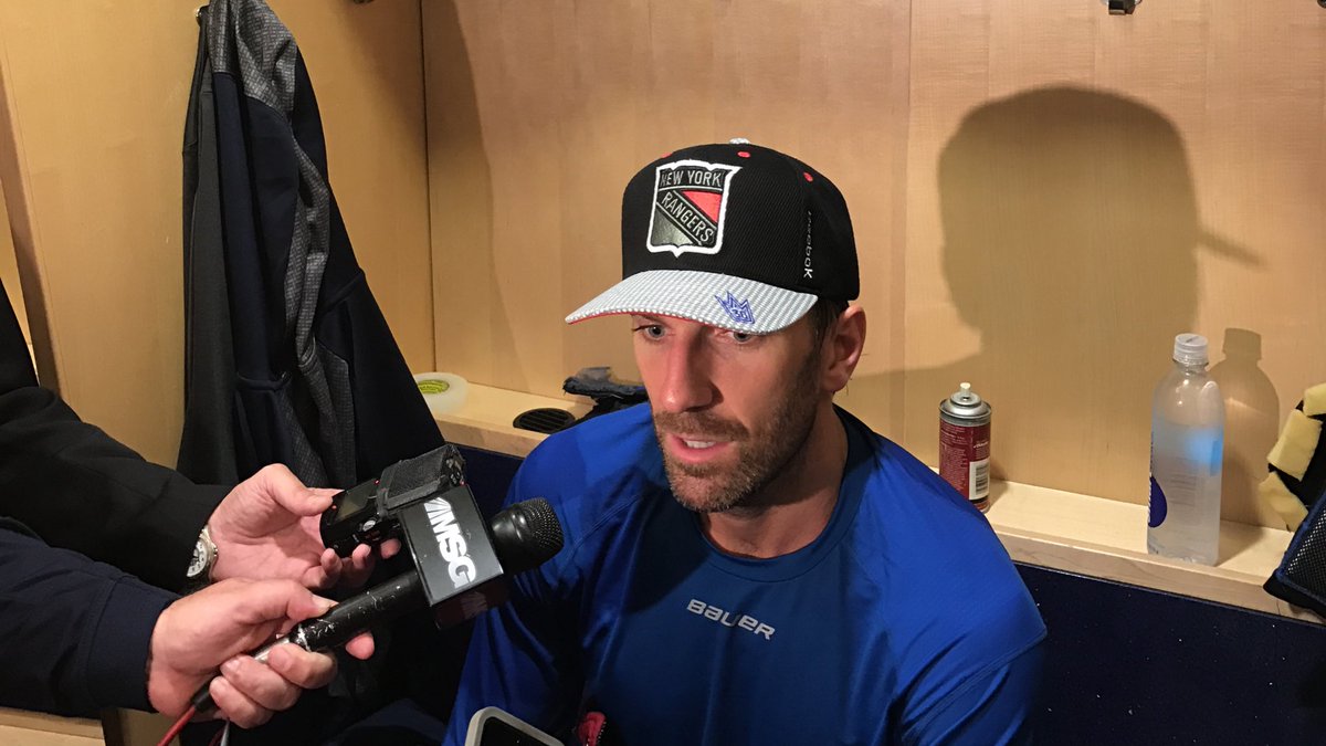 NYRangers's tweet photo. "There's a little extra excitement to start the new season." #NYR @HLundqvist30 on the opener. https://t.co/eAs5E5FZdO