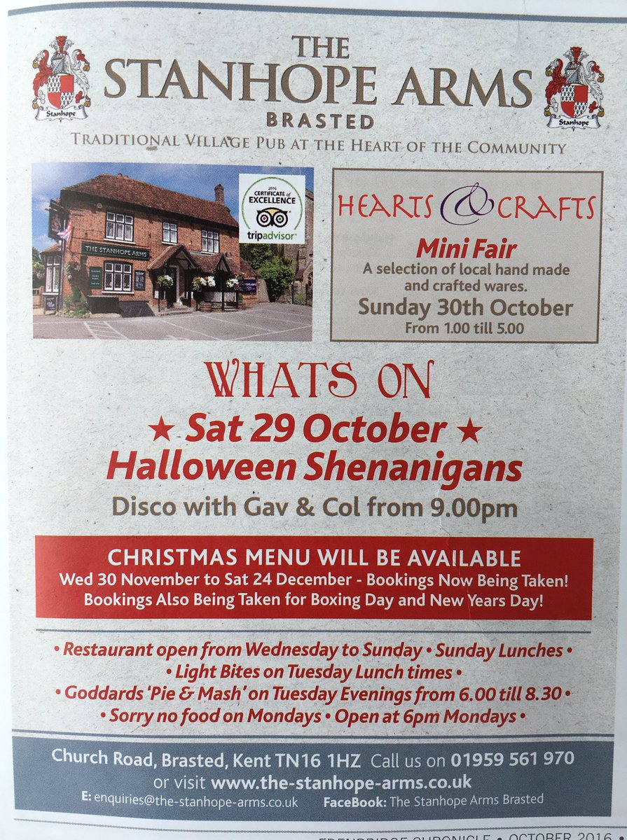 TheStanhopeArms's tweet photo. Plans for Halloween night yet ??                          @brasted #brasted #sevenoaks #otford #westerham @Chipstead_FC https://t.co/5qzo41zkZH
