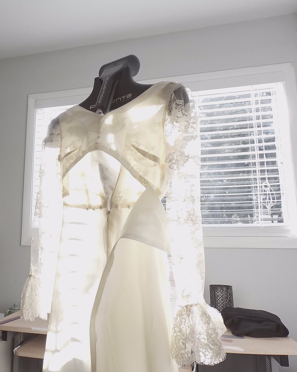 e1evenispr1me's tweet photo. Transforming this sweet vintage wedding gown for a dear client of mine. #comingsoon #heirloom #transformation https://t.co/bATg7XsIEk