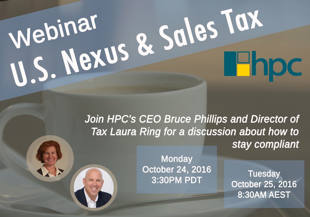 hpccpa's tweet photo. Don't miss HPC's Upcoming Webinar: "U.S. Nexus &amp; Sales Tax" https://t.co/MQYDOIg16j by @hpccpa https://t.co/NJQ1DNBZAm