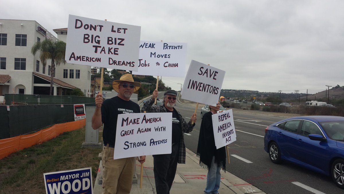 USinventor's tweet image. @MorinvillePaul and #Inventors taking to the streets in support of #StrongPatents for a #StrongEconomy #patentsmatter #economy #innovation