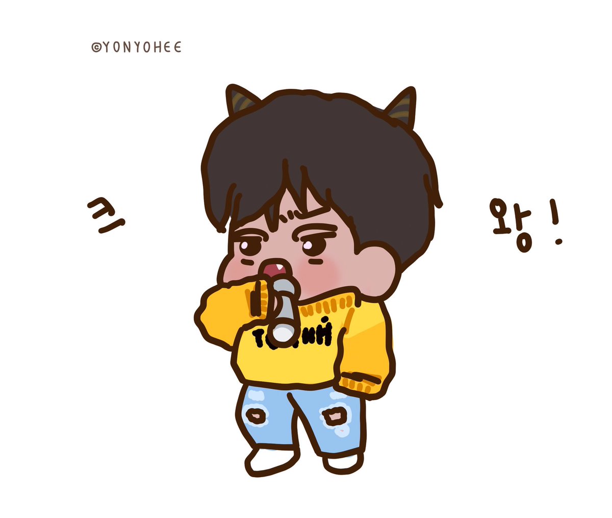 yonyohee's tweet photo. 노란도깨비 ʕ •̀ o •́ ʔ https://t.co/A59kV8qcPD
