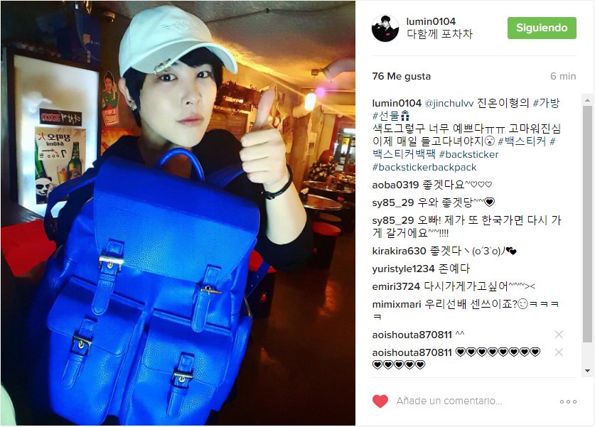 FCuzMex's tweet photo. ig : lumin0104@jinchulvv 진온이형의 #가방 #선물🎁
색도그렇구 너무 예쁘다ㅠㅠ 고마워진심
이제 매일 들고다녀야지😘 #백스티커 #백스티커백팩 #backsticker #backstickerbackpack @LUsyndrome https://t.co/9HBmwCG57r