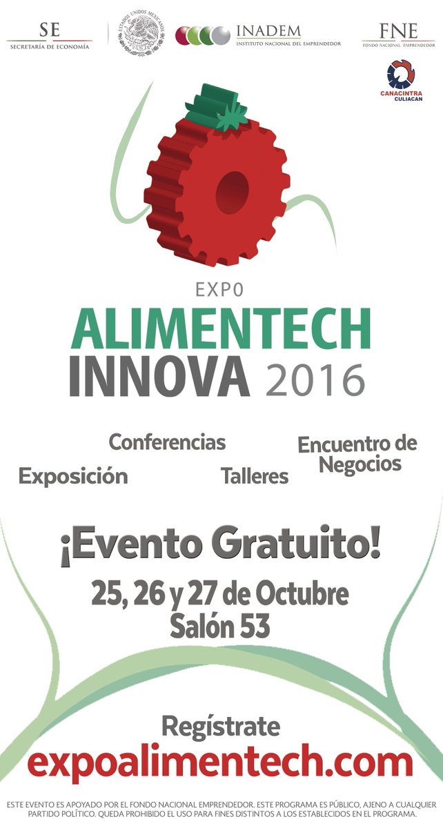 ExpoAlimentech's tweet photo. #ExpoAlimentechInnova 2016 es la exposición de industriales más importante de Sinaloa, No te lo pierdas.

Registro: https://t.co/noYADiwBIE https://t.co/59VtMKLRjt