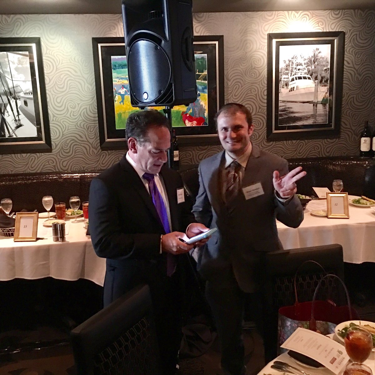 SFBJEditor's tweet photo. .@SFBJRealEstate networks before moderating the @greenad RE Power Lunch @SFBJNews https://t.co/WwfEjmgaUO