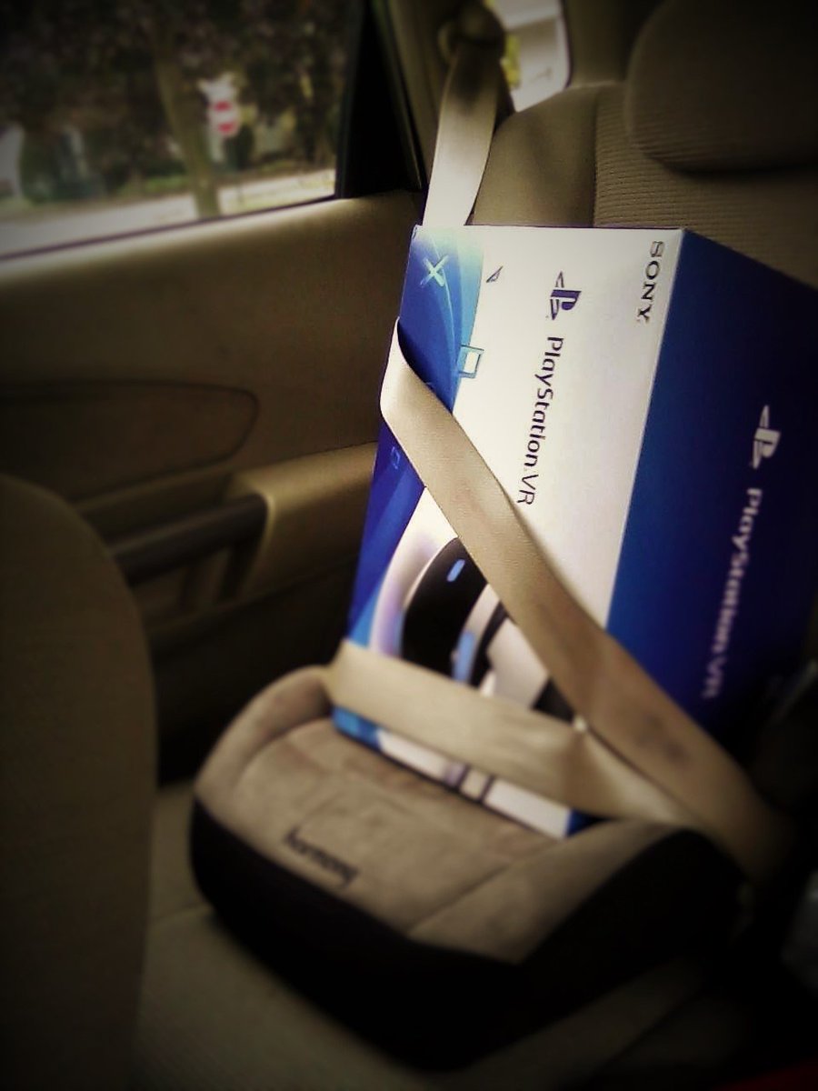 Safety first! Had to make sure this li'l baby was secure and comfy on the ride to its' forever home #PlayStationVR #PS4 #EliteGirlGamers