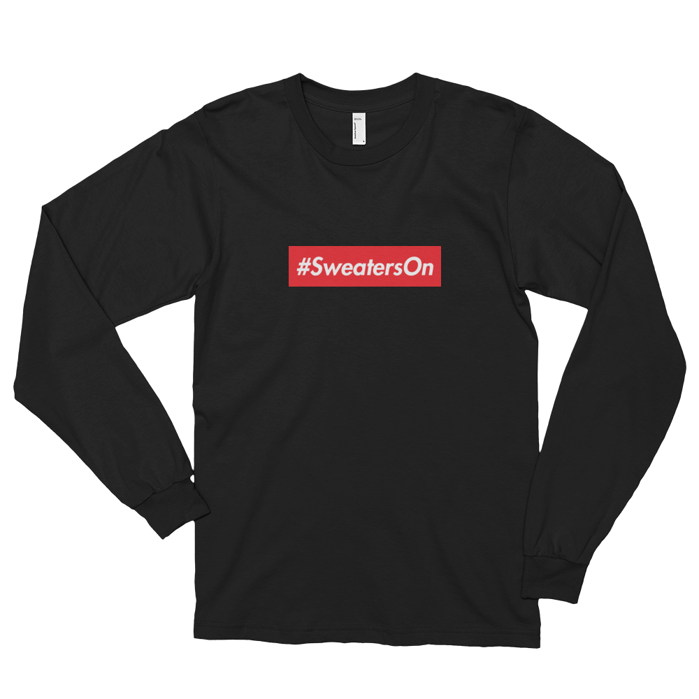 WhoIsKenBone's tweet photo. #SweatersOn long sleeve tee in stock now! https://t.co/KGxhuyiOtb https://t.co/Fxqu1CVUrc