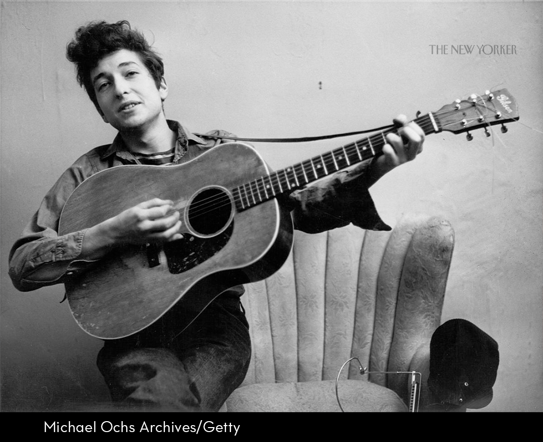 NewYorker's tweet photo. Celebrate Bob Dylan’s Nobel Prize in Literature the obvious way: by listening, David Remnick writes. https://t.co/oI6IVdQbRj https://t.co/UBSUr9wqsm