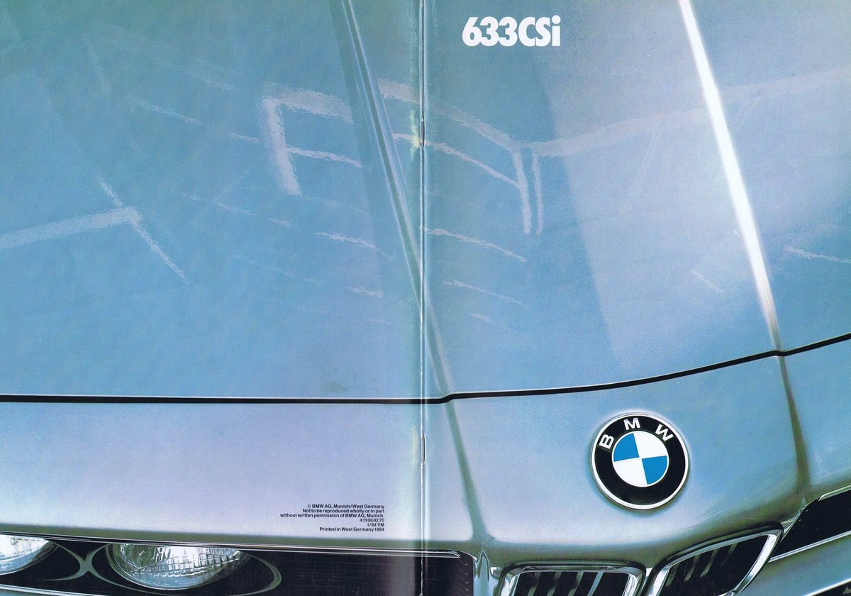 1988bmw520i's tweet photo. #旧車ブローシュア 95
#BMW #E24 #6シリーズ の1984年のカタログ。1976〜89年までと製造期間の長かった初代6の中期型。Mテクニック・エアロが標準装着品となりました。 #633CSi https://t.co/U68Ol0T6Vp