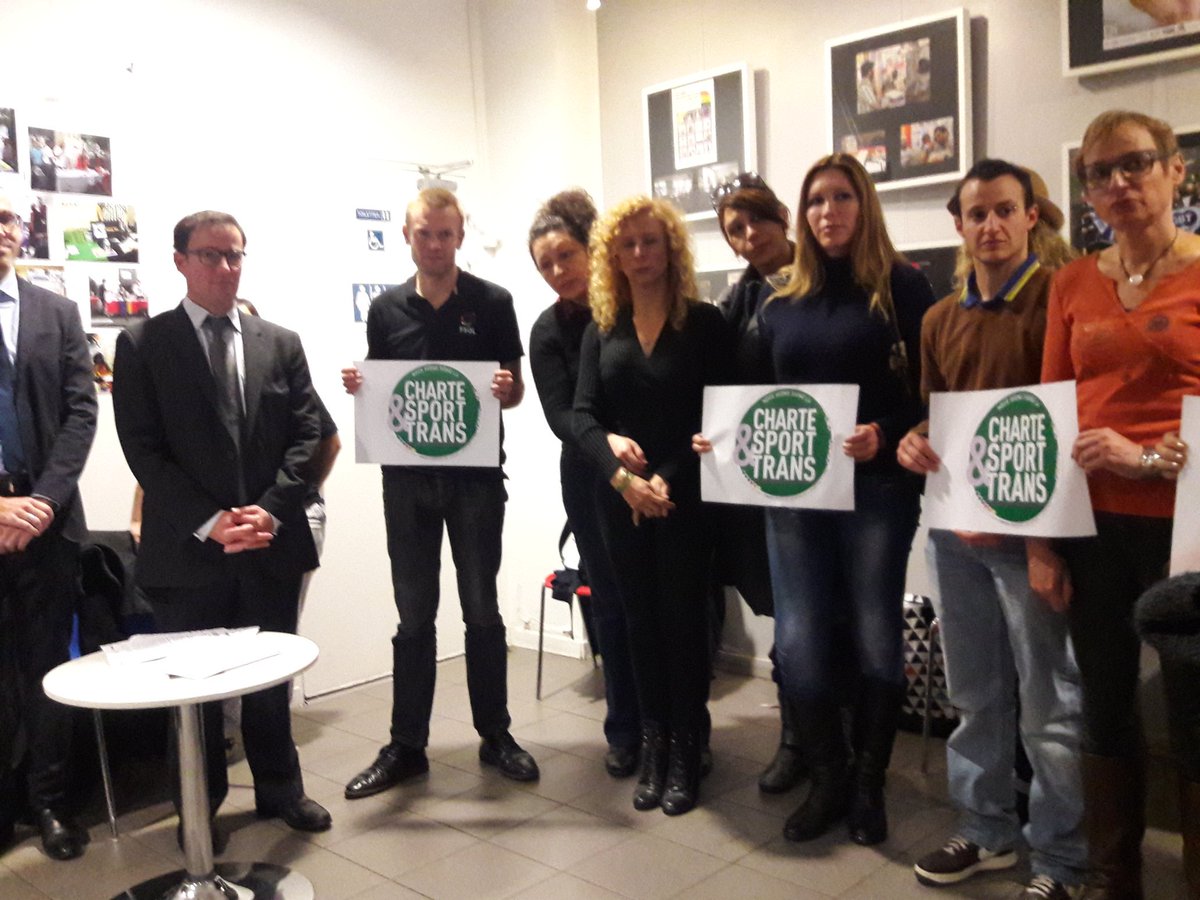 FederationLGBTI's tweet photo. La @FederationLGBT est présente à la présentation de la charte sport & trans développée par @AcceptessT #Outrans @FSGL_org https://t.co/cmcnFe8xwN