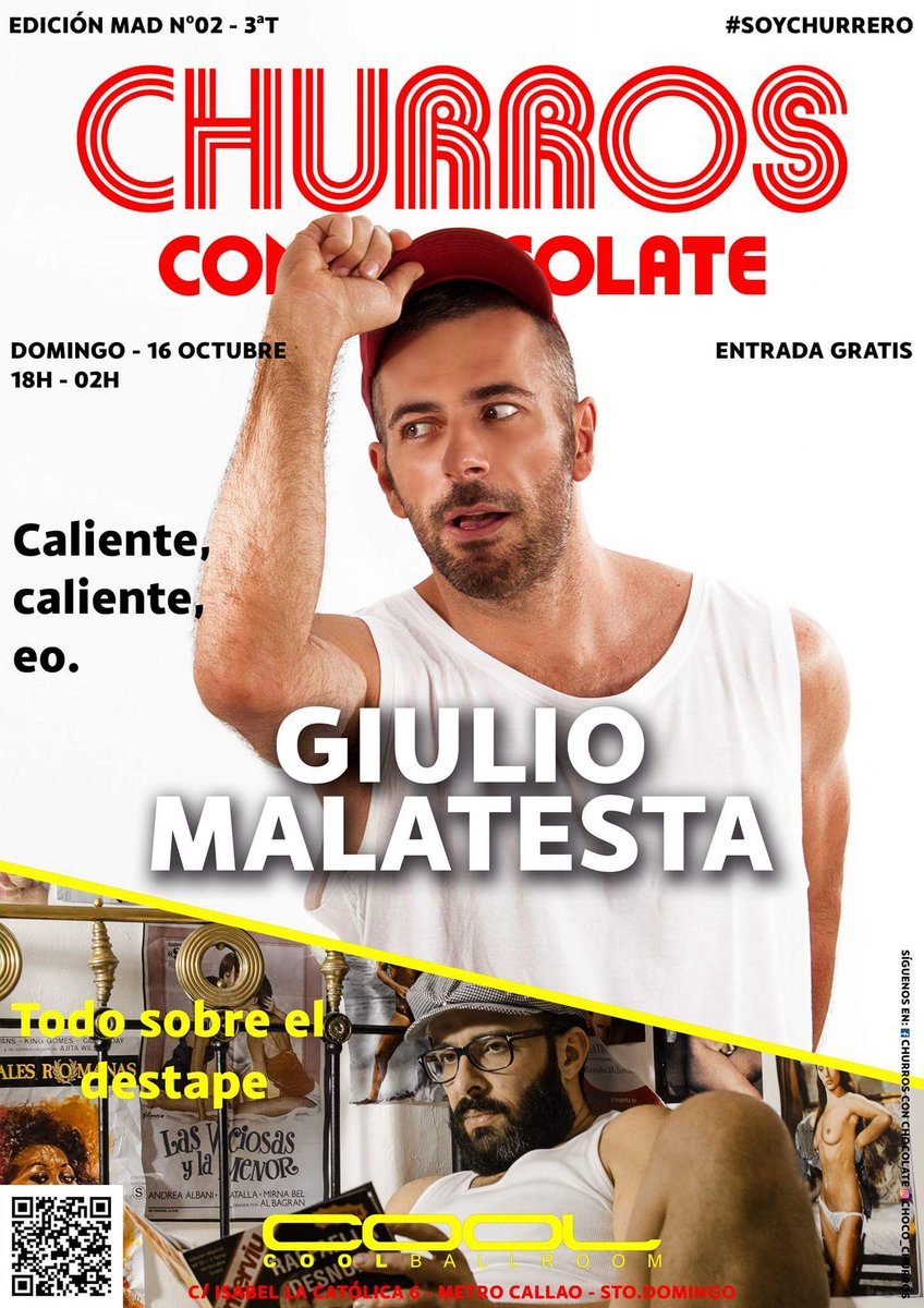 chuecabear's tweet photo. Despojándonos de toda verguenza  contaremos con Giulio Malatesta este domingo 16, a partir de las 18h. ENTRADA GRATIS  ¡¡Arriba El Destape!! https://t.co/TxXeE23EXB