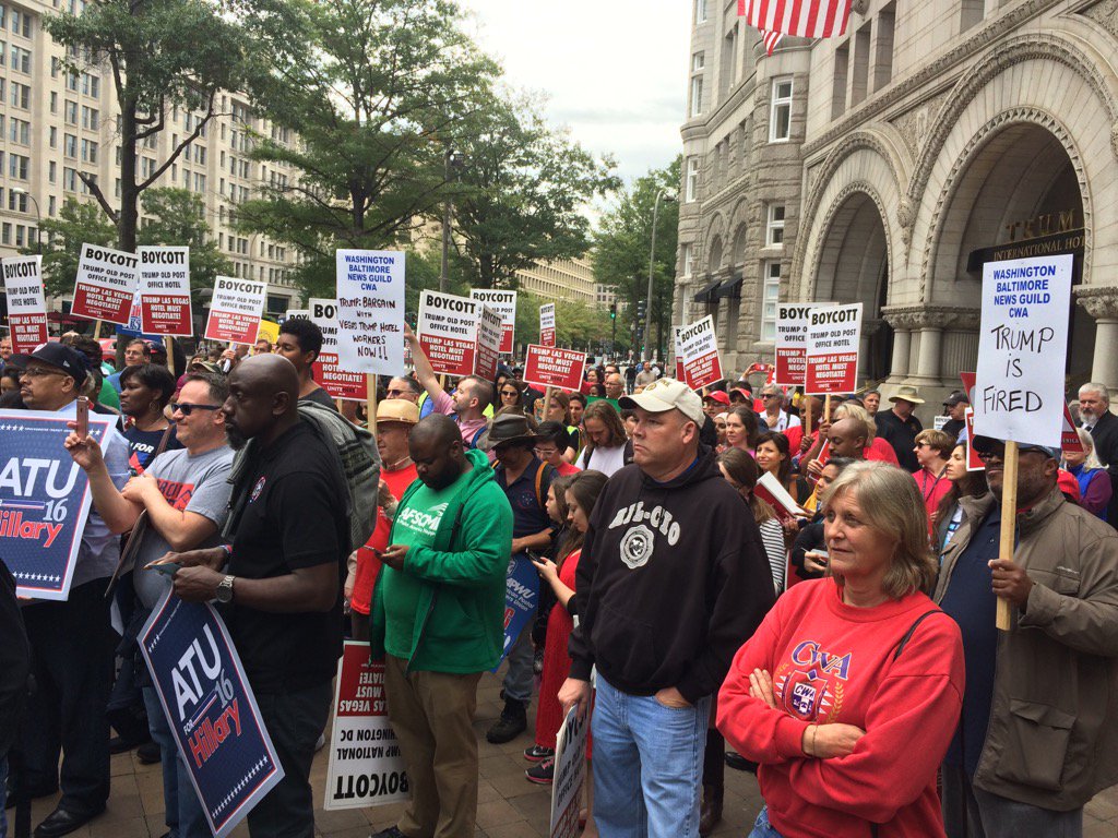 Teamsters's tweet photo. RT @AFLCIO Working people are standing up to Trump here and at the ballot box #uniteAC #1uVote https://t.co/M7i60aiOzW
