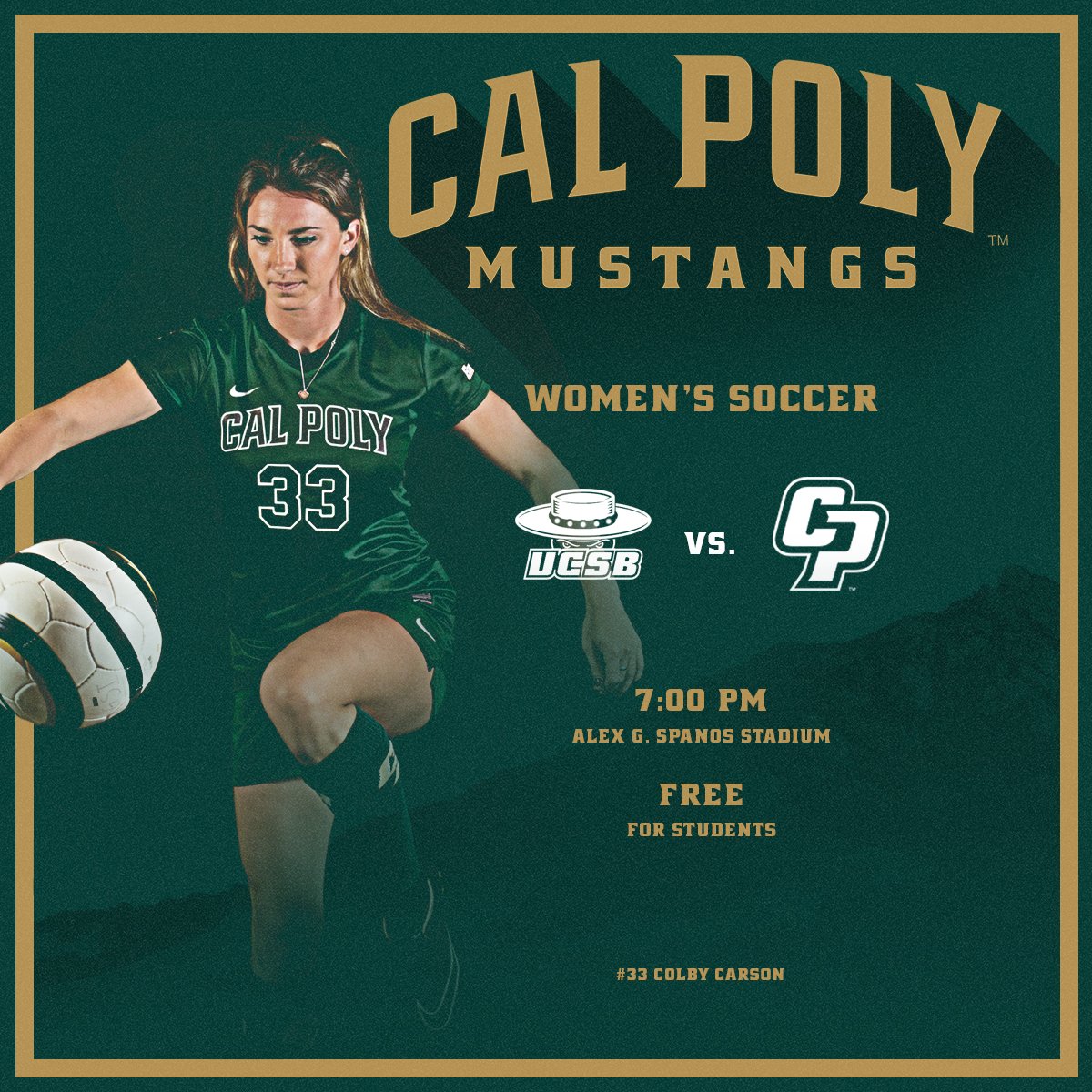 CPMustangs's tweet photo. It's game day! Women's soccer takes on UC Santa Barbara tonight at 7pm in the #BlueGreenRivalry https://t.co/jS74WaVNdF