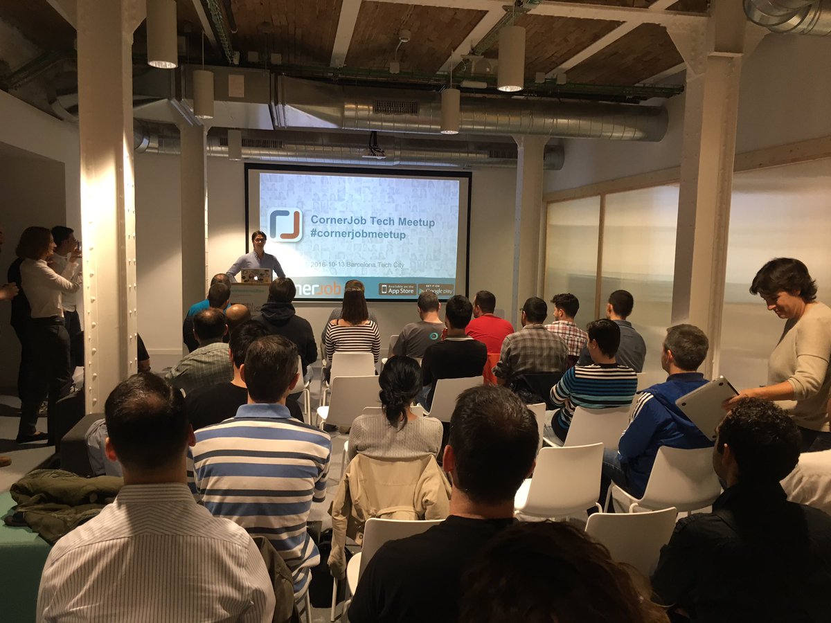Here we are in the 1st #cornerjobmeetup in Barcelona
