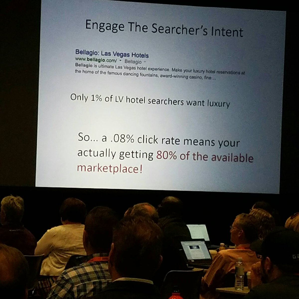 2theTopDesign's tweet image. Bellagio didnt get many clicks at #3 for &quot;Vegas hotels&quot; due to poor #SearcherIntent ie intent was for cheap, Not luxury #pubcon