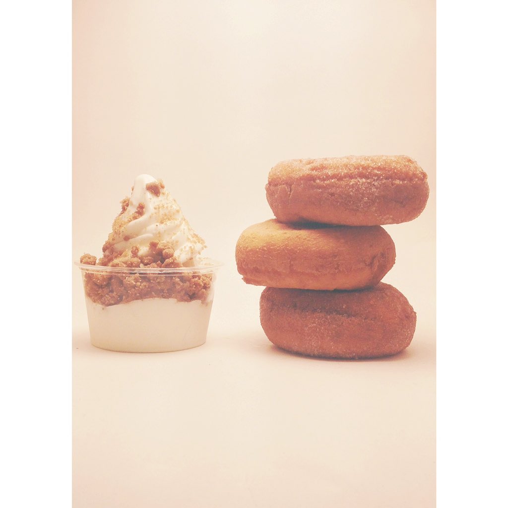 Apple Cider Donut as a flavor this week! Also serving Blueberry &amp; Nutella! #GoBerry