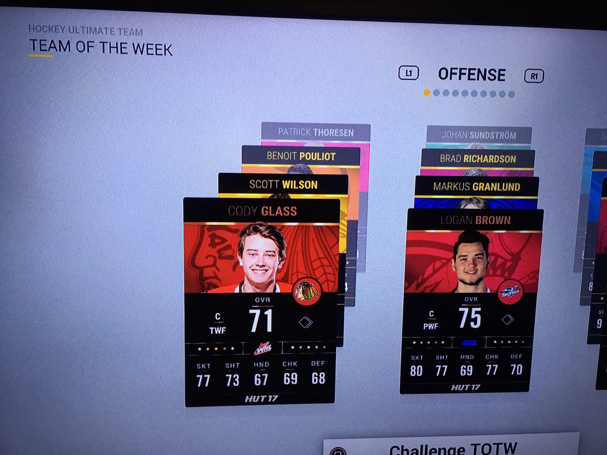 BigT_1228's tweet photo. @pdxwinterhawks The Man @Cody12Glass got noticed by @EASPORTSNHL and got a Team Of The Week Card! 71 Though? #NeverSeenHimPlay #91Not71 https://t.co/JSFJDSZuOa