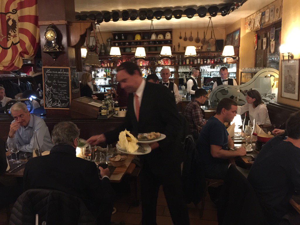 hofrench's tweet photo. Dinner at the Brasserie de l'Hotel de Ville, Geneva. https://t.co/Dz5qbbVfEM