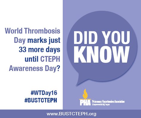 JessA_PHA's tweet photo. @ThromboAdviser Thanks for the RT! Please join @PHAssociation on November 15th for #CTEPHAwarenessDay! https://t.co/Dir2j0v5zf #BUSTCTEPH https://t.co/Fmh2zaqEVY