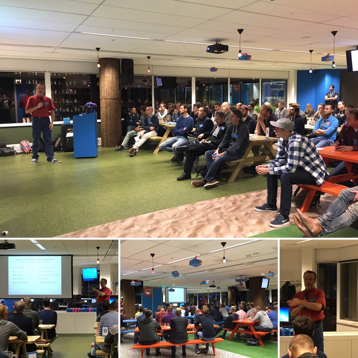 Here's a bunch of PHP devs paying real good attention to what <a href="/faguo/">Damien Seguy (@dseguy@phpc.social)</a> is telling them about PHP 7.1 at <a href="/Coolblue_NL/">Coolblue</a>