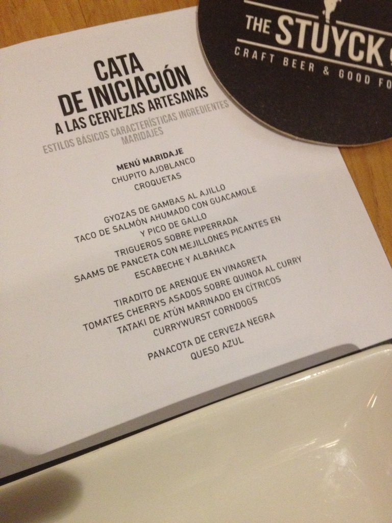 Listos para empezar la Cata de Iniciación con Maridaje. 6 estilos con un menú rico, rico. Si quieres más información stuyck@thestuyckco.com