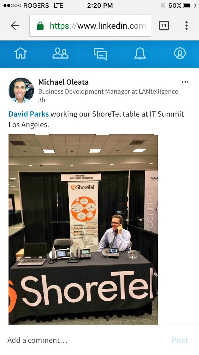 lantelligence1's tweet image. @ITstructure David Parks working our #ShoreTel table at #ITSummit Los Angeles.