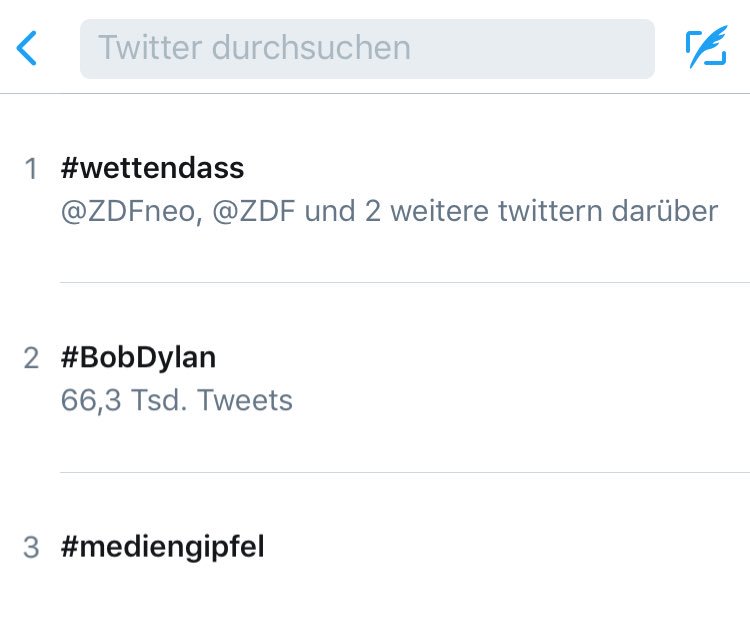 Die Twittertrending Topics. 
Wie früher. 😍 #wettendass