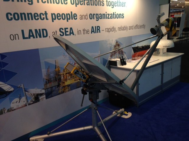 Holkirk's tweet image. Our QDV120 IP terminal on the @SpeedCast_Intl stand at the OILCOM trade show in Houston with the @iDirect Outdoor X5 #quickdeploy