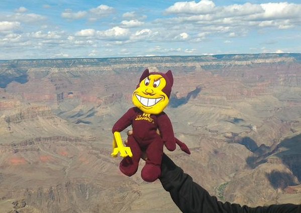 Sparky went to the Grand Canyon over Fall Break! #ASUgogoSparky #gogoSparky