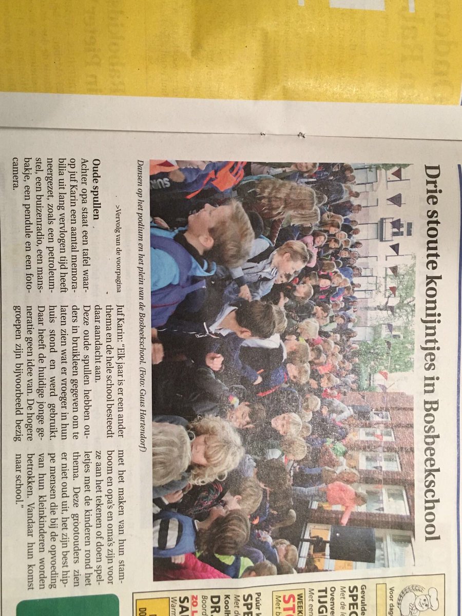 Leuk artikel over de#Bosbeekschool in#Huis aan Huis, de krant voor Velsen.