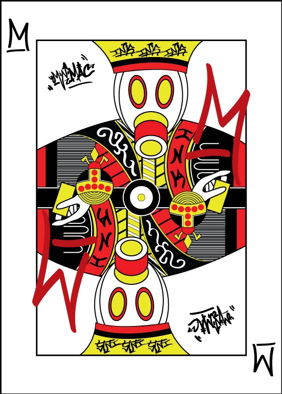 MiniMacInk's tweet image. Progress is going pretty well on this #Ink of #Cards design. Hope to be finished by tomorrow. #MiniMac #streetart