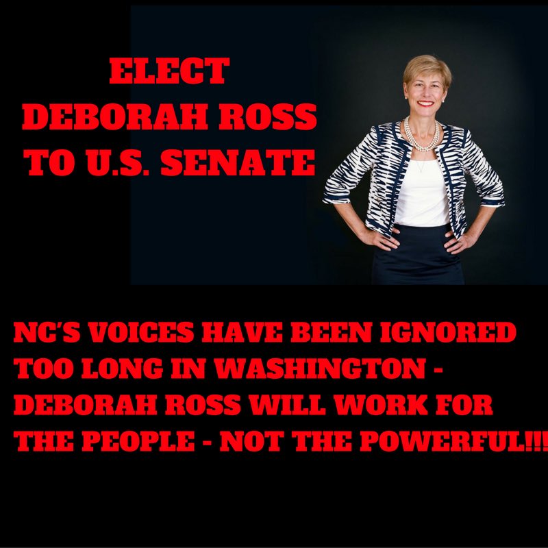 NCTWEETY70's tweet photo. Vote for Deborah Ross @mbarberWSOC9 @theobserver @wsoctv @WNCN @statesville @WRAL @ABC11_WTVD  #ElectDeborahRoss2016 #FireBurr https://t.co/kSjw2a1aqG
