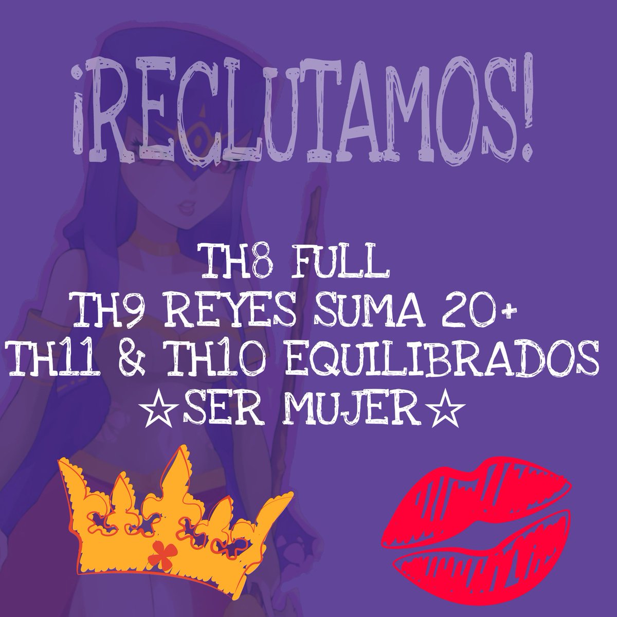 Reclutamos nuevamente! Buscamos chicas guerreras!🙈💪 Si alguna esta interesada pedir DM😊 ¿Nos ayudan con un RT? 🔁❤