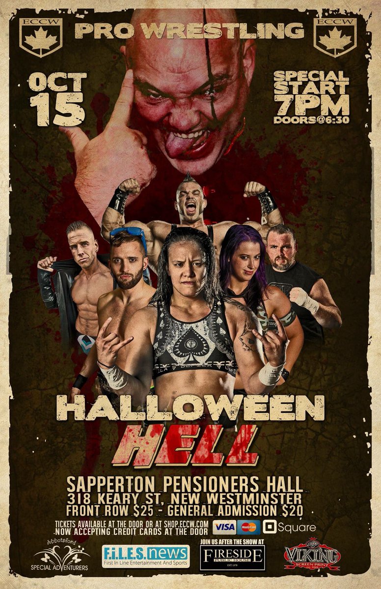 TheRealShreddZ's tweet image. This Saturday. The wrestling world gets CRAZY @ECCW w/ @QoSBaszler @MrGMSI_BCage @elpwrestling @smacwrestling @nmatthewsninja #HalloweenHell