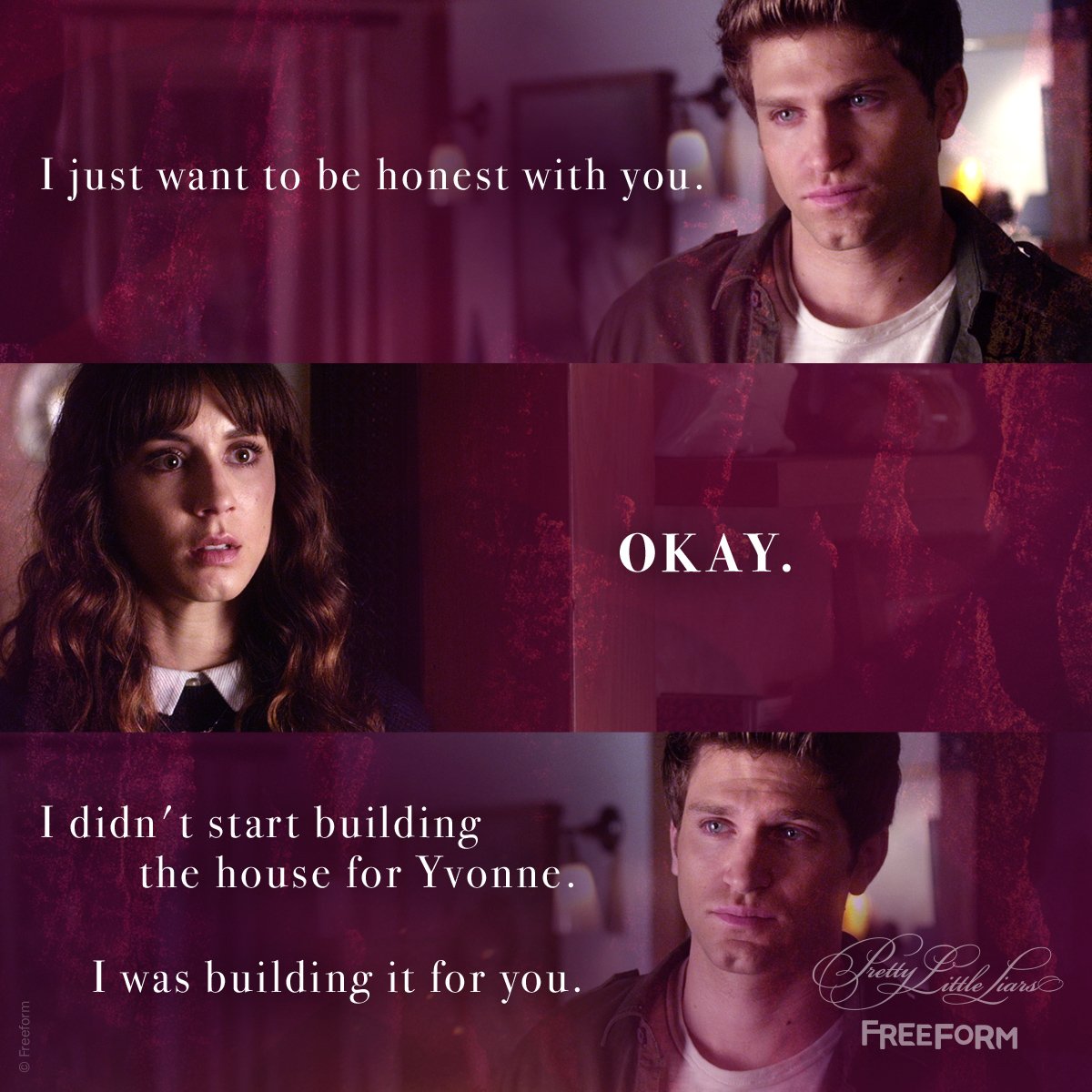 FreeformTV's tweet photo. The #Spoby feels are real! #PrettyLittleLiars https://t.co/HhsNx618Ft
