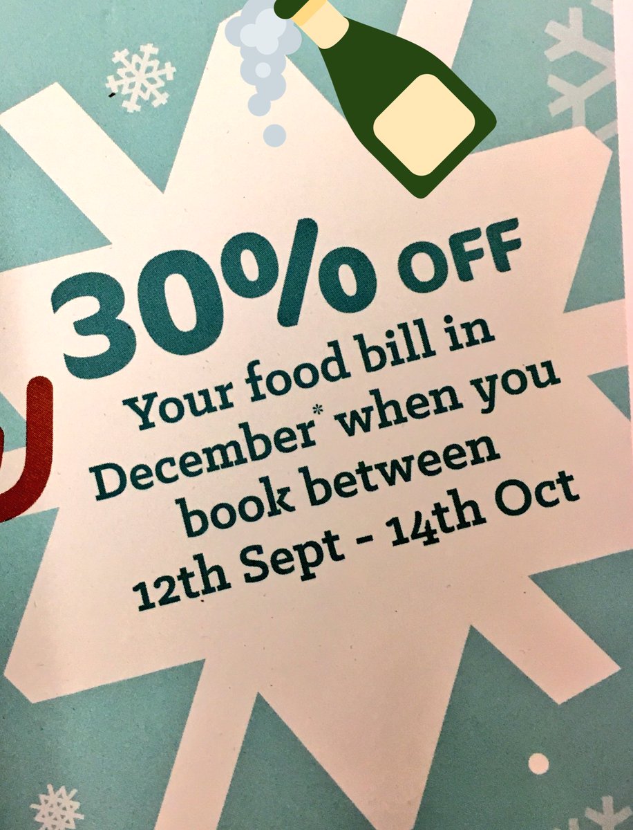 Book, book for Christmas whilst you still can.... get 30% on your festive booking! Ends 2nite at 12.