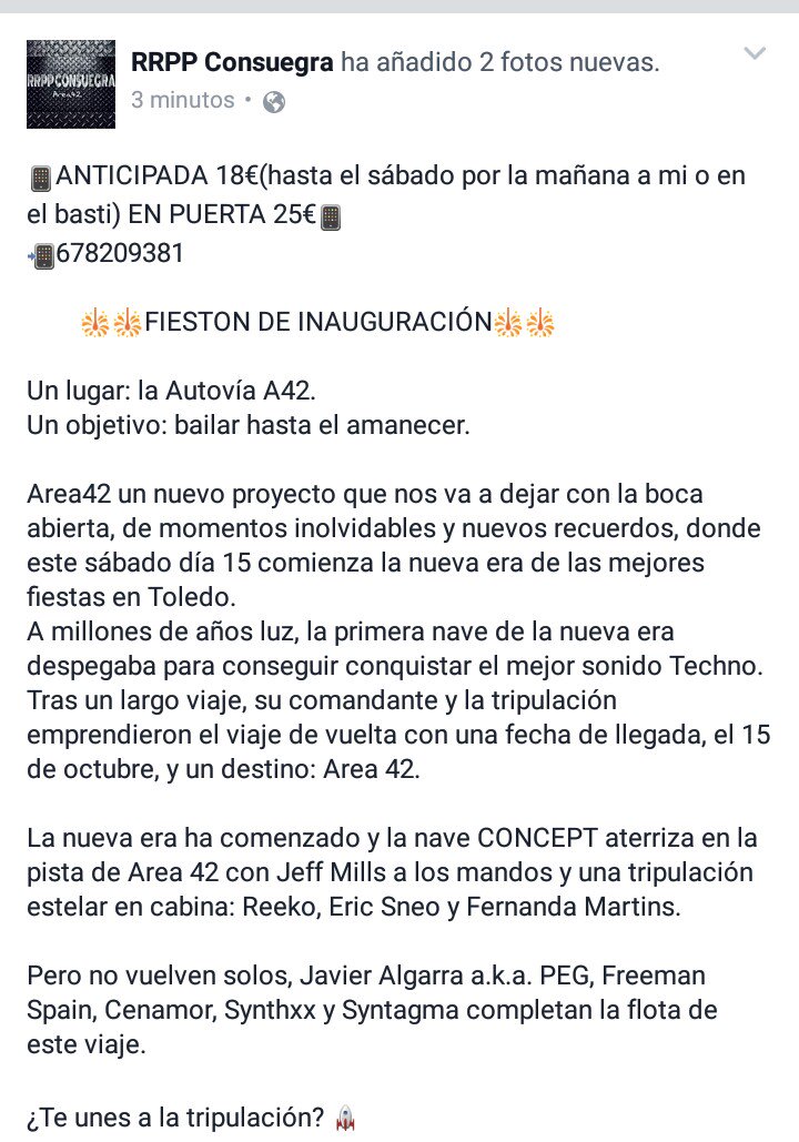 RRPP_Consuegra's tweet photo. 📱ANTICIPADA 18€(hasta el sábado por la mañana a mi o en el basti) EN PUERTA 25€📱
📲678209381 https://t.co/1aYYLbbehE
