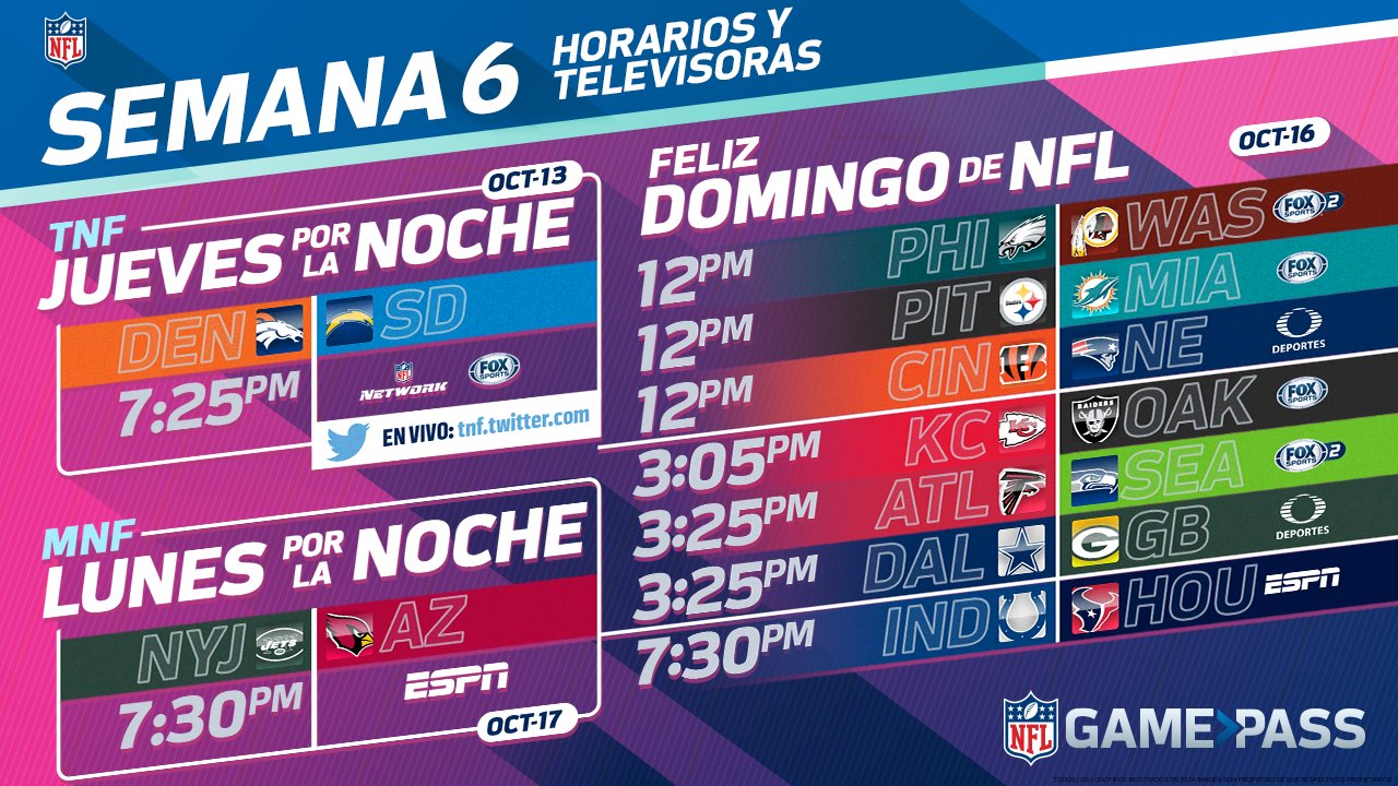 NFL México on Twitter: 'CALENDARIO SEMANA 6️⃣ 