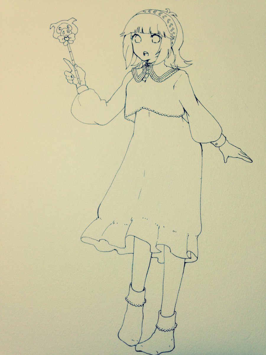 「久々にアナログで。ネグリジェっぽいアルエットちゃん。」|＜ろぬまのイラスト