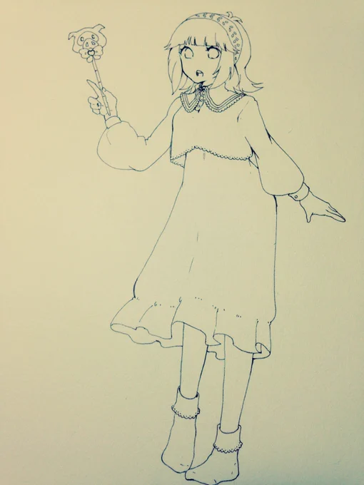 久々にアナログで。ネグリジェっぽいアルエットちゃん。
