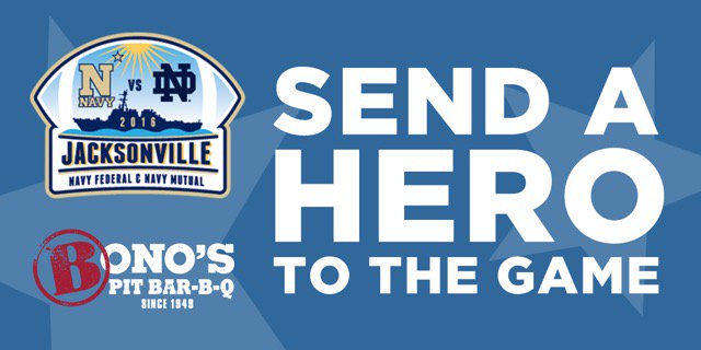 BonosBBQ's tweet photo. #RoundUpAtTheRegister &amp; your spare change will help to provide military families with memories to last a lifetime! https://t.co/FsYeZYfdEq